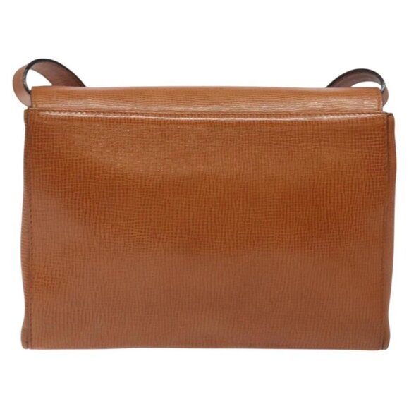 CELINE Shoulder Bag Leather Brown Gold Auth - Picture 2 of 16